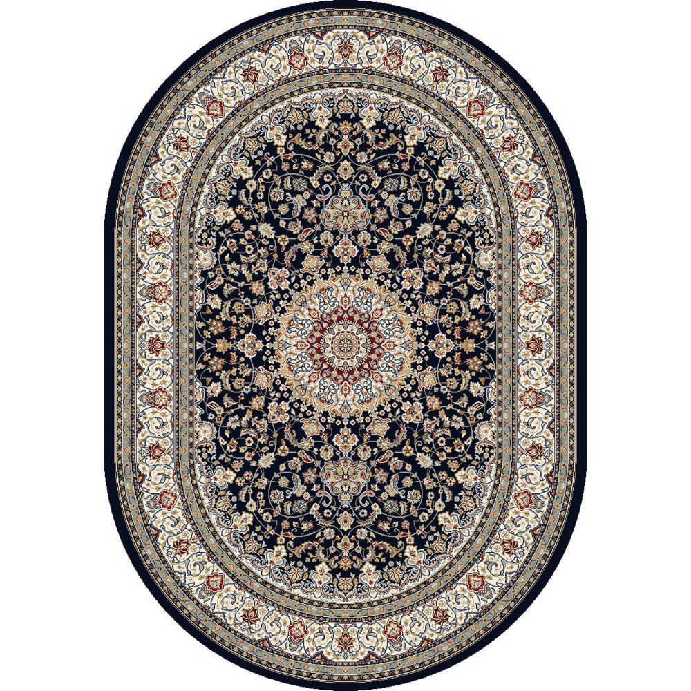 Dynamic Rugs 57119-3434 Ancient Garden 6.7 Ft. X 9.6 Ft. Oval Rug in Blue/Ivory